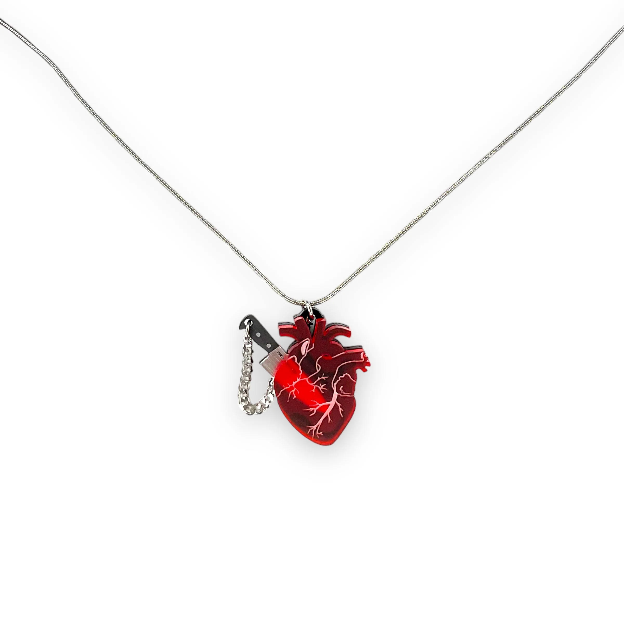 Chopped Heart Necklace - Drop Dead Red - Image 3