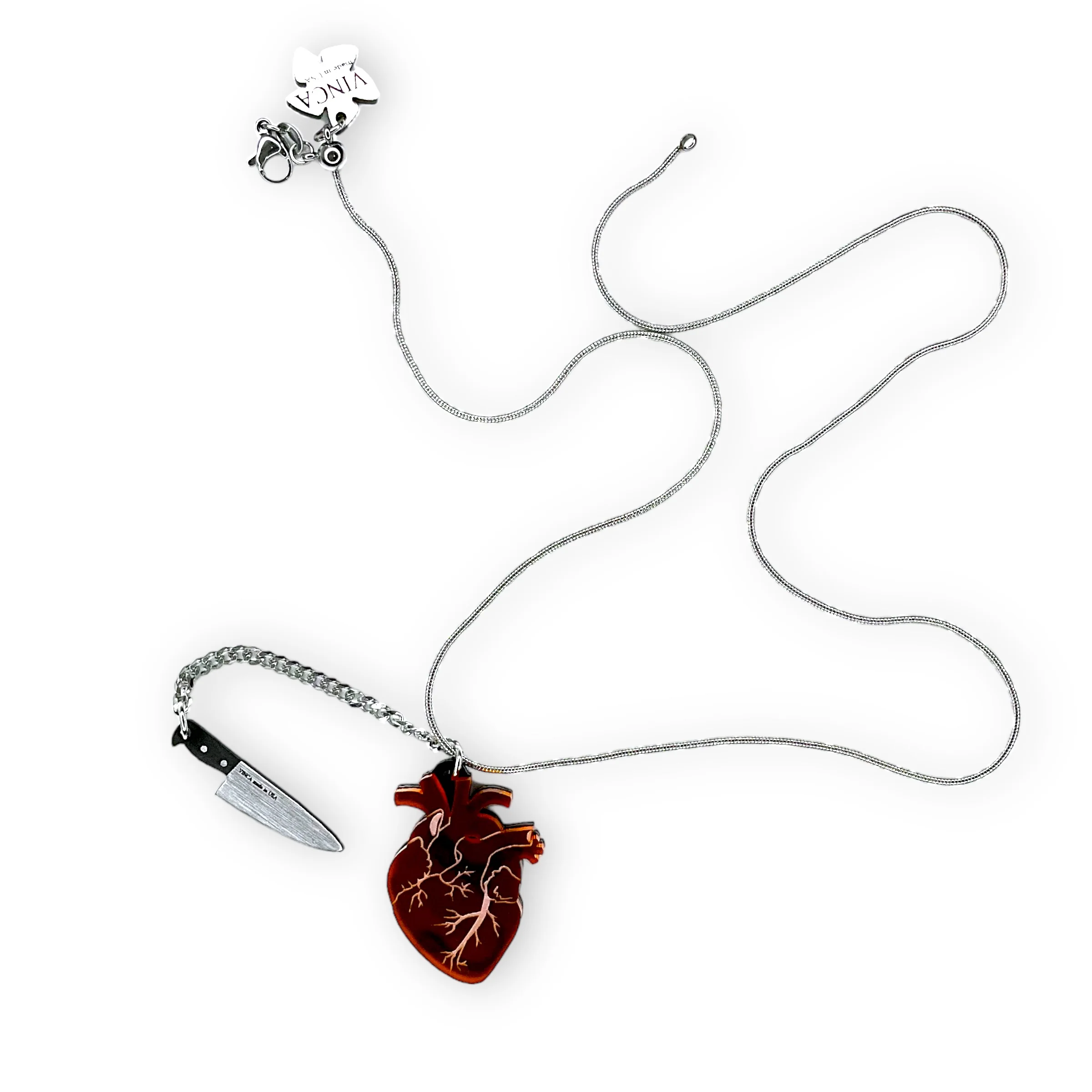 Chopped Heart Necklace - Drop Dead Red - Image 4