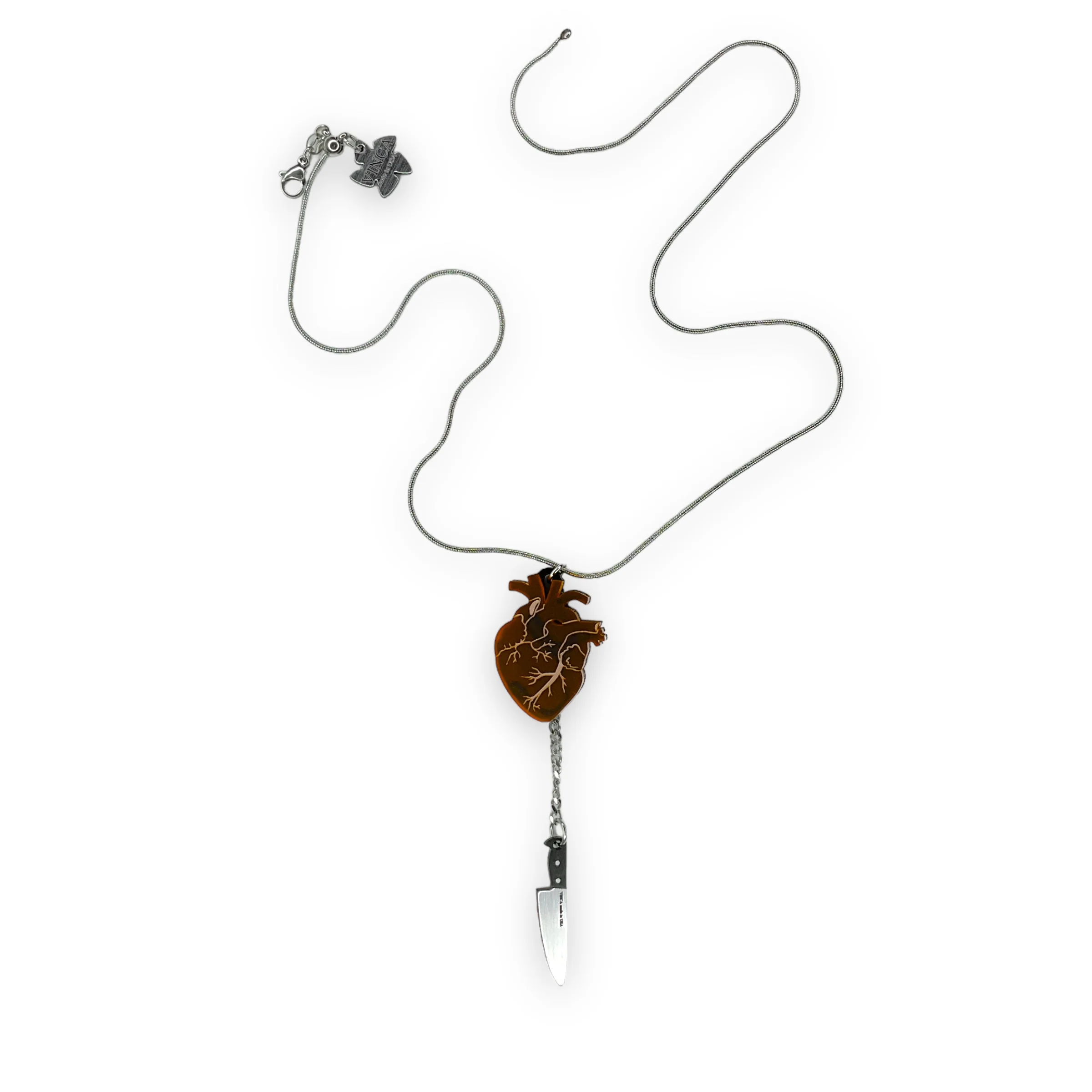 Chopped Heart Necklace - Drop Dead Red - Image 5