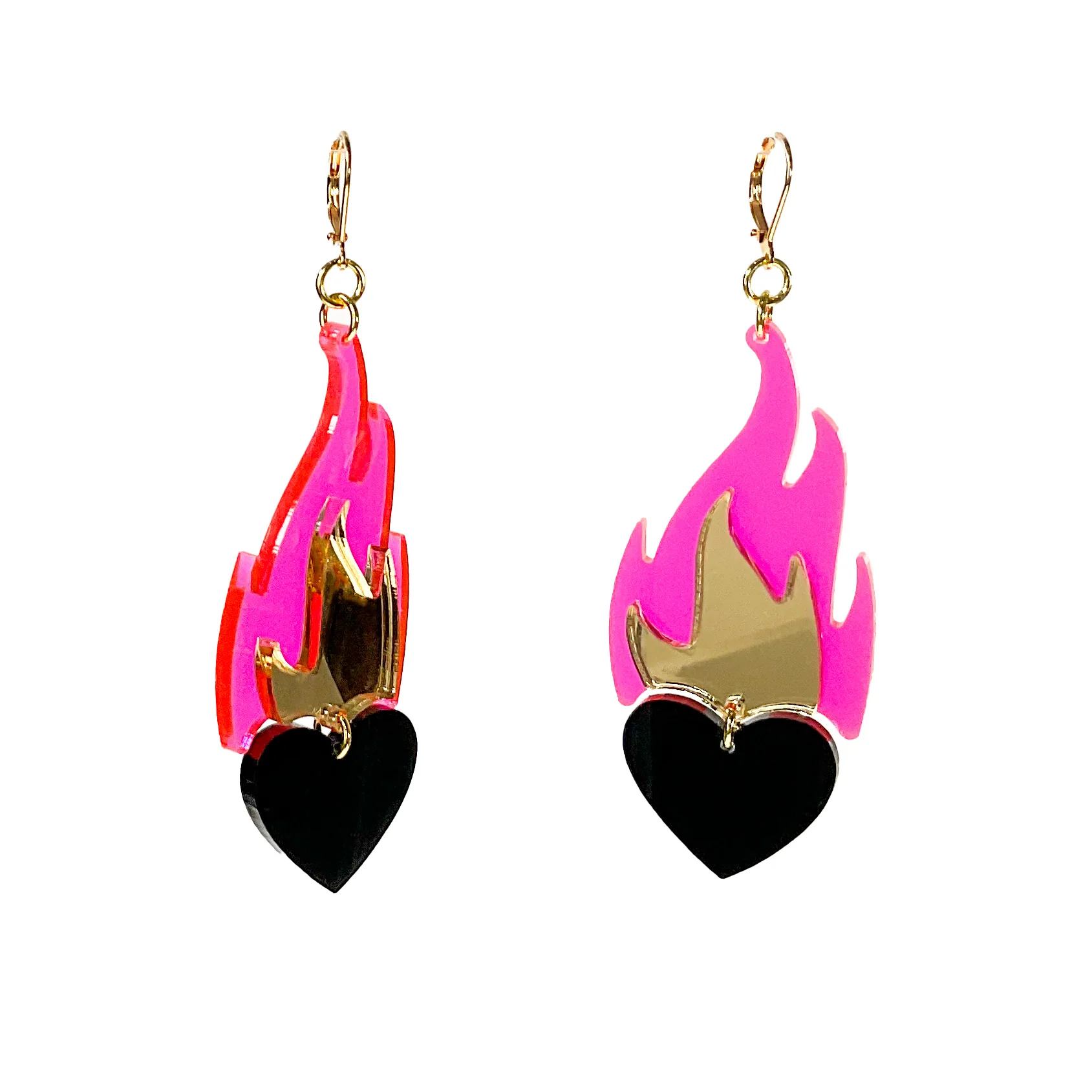 Love A La Flambé Dangle Earrings - Nightmare Hot Pink - Image 4
