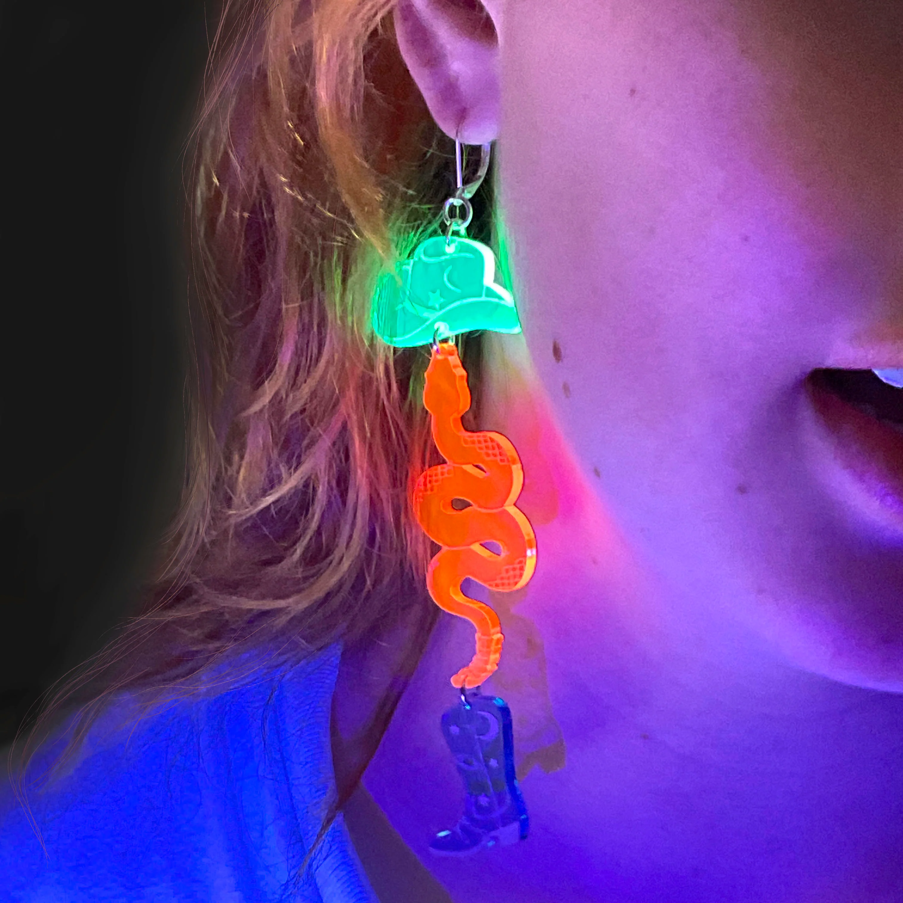 Neon Cowboy Earrings - Image 4