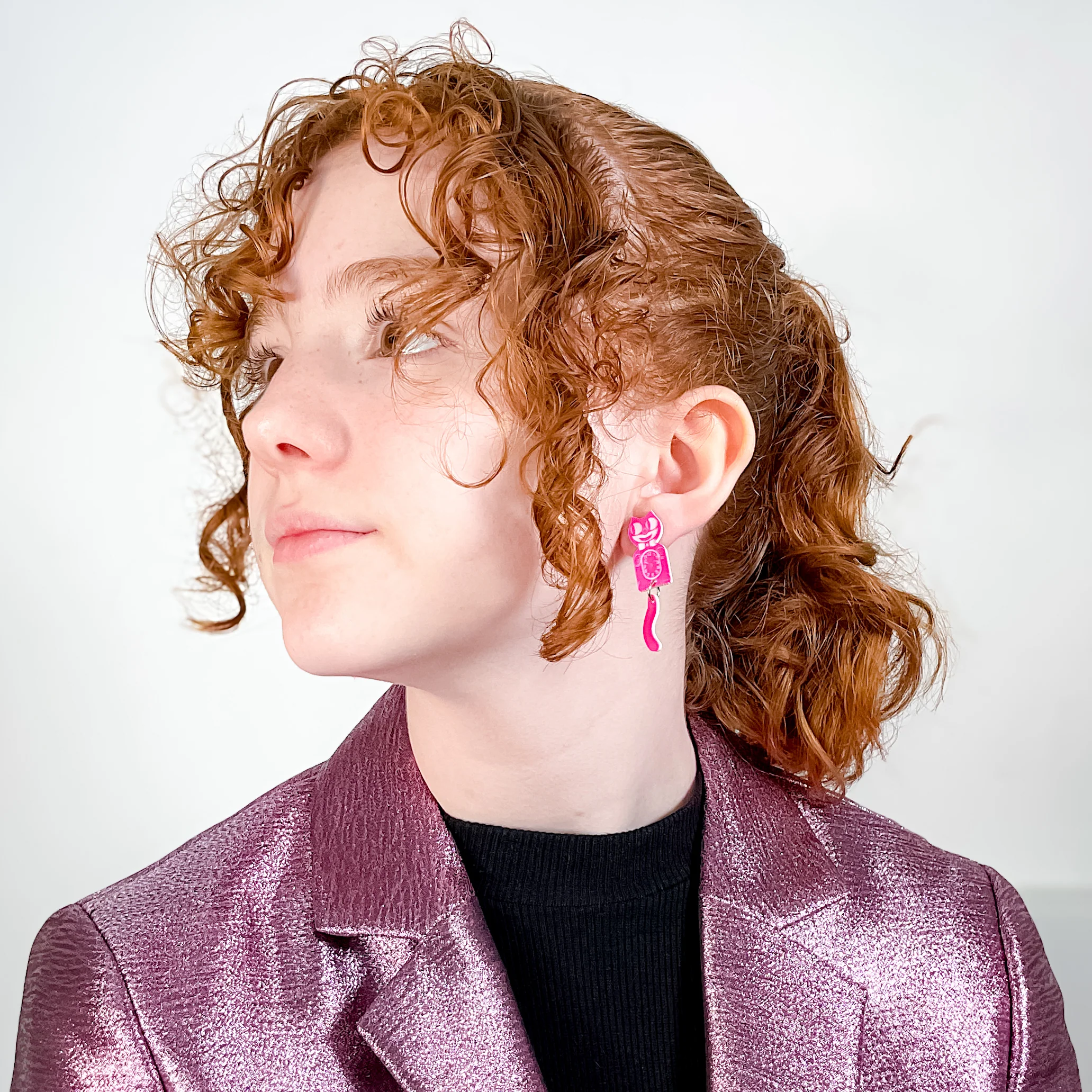 Kitten CLAW-K Officially Licensed Kit-Cat Klock® Earrings in Pink - Image 3