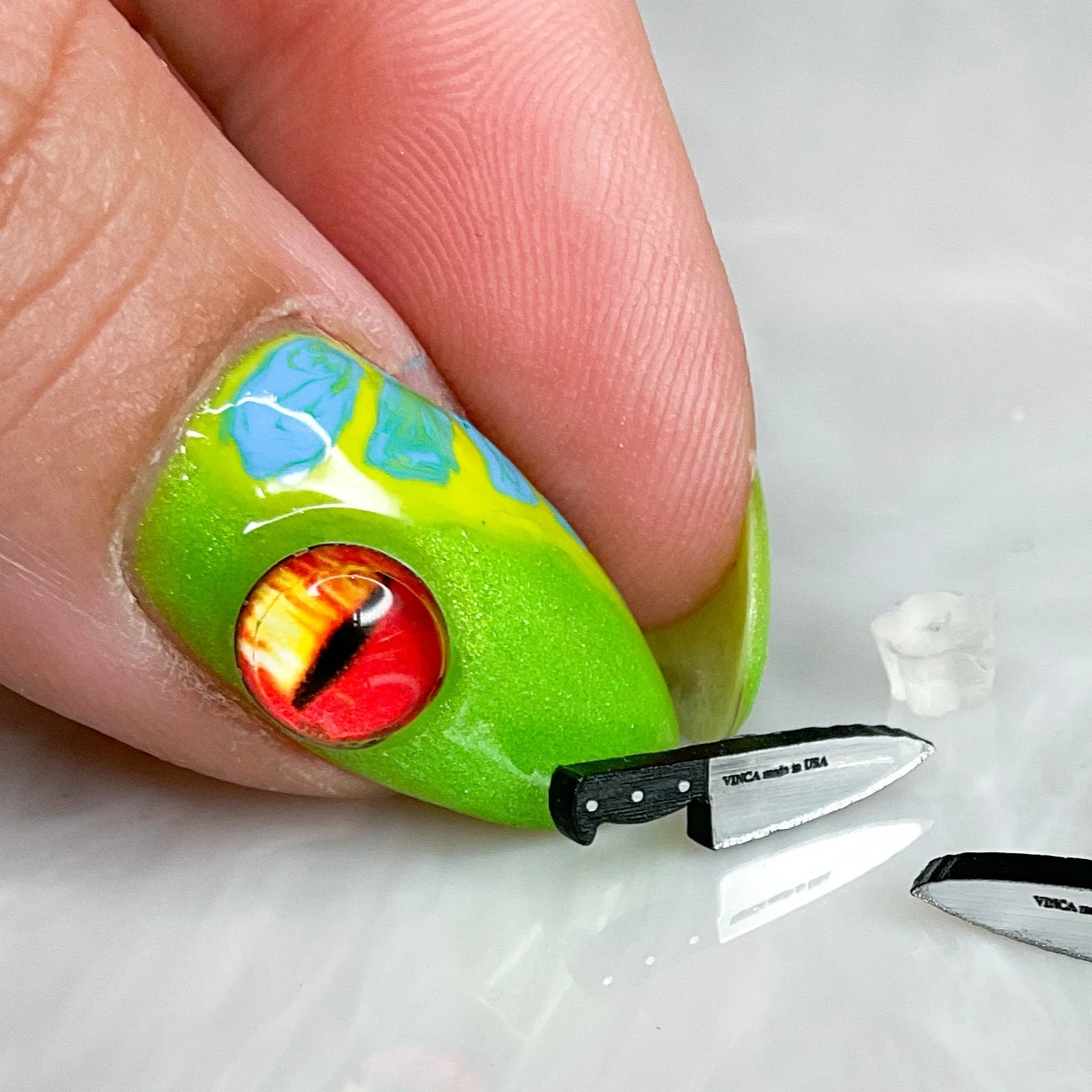 Teeny Tiny 1/2" Chef's Knife Earrings in Silver - Image 5